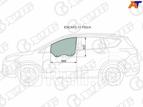 ESCAPE-12 FD/LH - Стекло двери передней левой (XYG) Ford Escape 3 (2012-2019) для Ford Escape 3 (2012-2019), XYG, ESCAPE-12 FD/LH