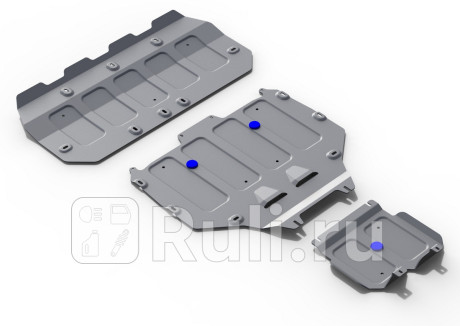 K333.0401.1 - Защиты картера+кпп+раздаточной коробки (комплект) (RIVAL) Bentley Bentayga (2015-2021) для Bentley Bentayga (2015-2021), RIVAL, K333.0401.1
