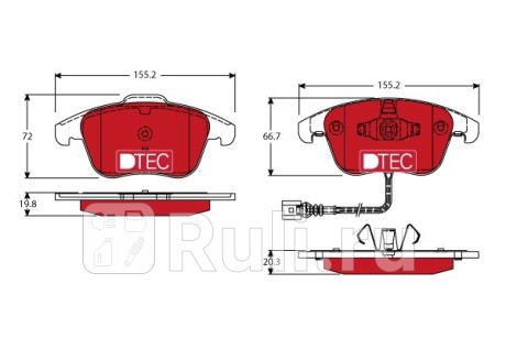 GDB1762DTE - Колодки тормозные дисковые передние (TRW) Audi Q3 (2011-2018) для Audi Q3 (2011-2018), TRW, GDB1762DTE