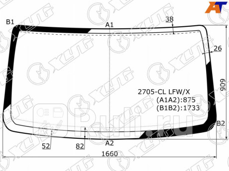 2705-CL LFW/X - Лобовое стекло (XYG) ГАЗ Валдай (2004-2016) для ГАЗ Валдай (2004-2016), XYG, 2705-CL LFW/X