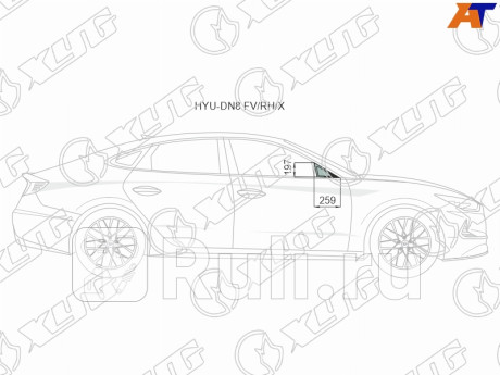 HYU-DN8 FV/RH/X - Стекло двери передней правой (форточка) (XYG) Hyundai Sonata 8 (2018-2021) для Hyundai Sonata 8 (2018-2021), XYG, HYU-DN8 FV/RH/X