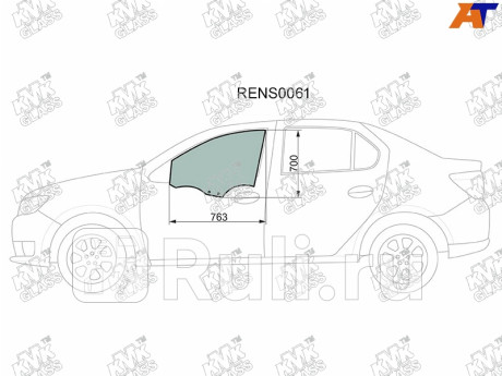 RENS0061 - Стекло двери передней левой (KMK) Renault Logan 2 (2013-2018) для Renault Logan 2 (2013-2018), KMK, RENS0061