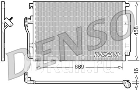 DCN17056 - Радиатор кондиционера (DENSO) Mercedes Sprinter 906 рестайлинг (2013-2021) для Mercedes Sprinter 906 (2013-2021) рестайлинг, DENSO, DCN17056