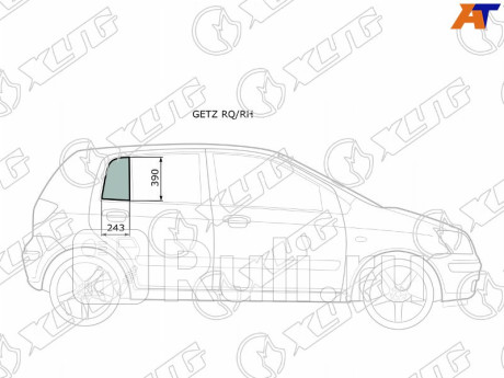 GETZ RQ/RH - Стекло двери задней правой (форточка) (XYG) Hyundai Getz (2002-2005) для Hyundai Getz (2002-2005), XYG, GETZ RQ/RH