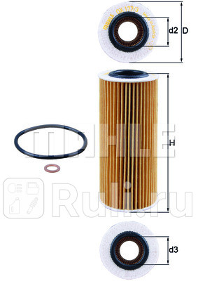 OX177/3D - Фильтр масляный (KNECHT) BMW E90/E91 рестайлинг (2008-2012) для BMW 3 E90 (2008-2012) рестайлинг, KNECHT, OX177/3D